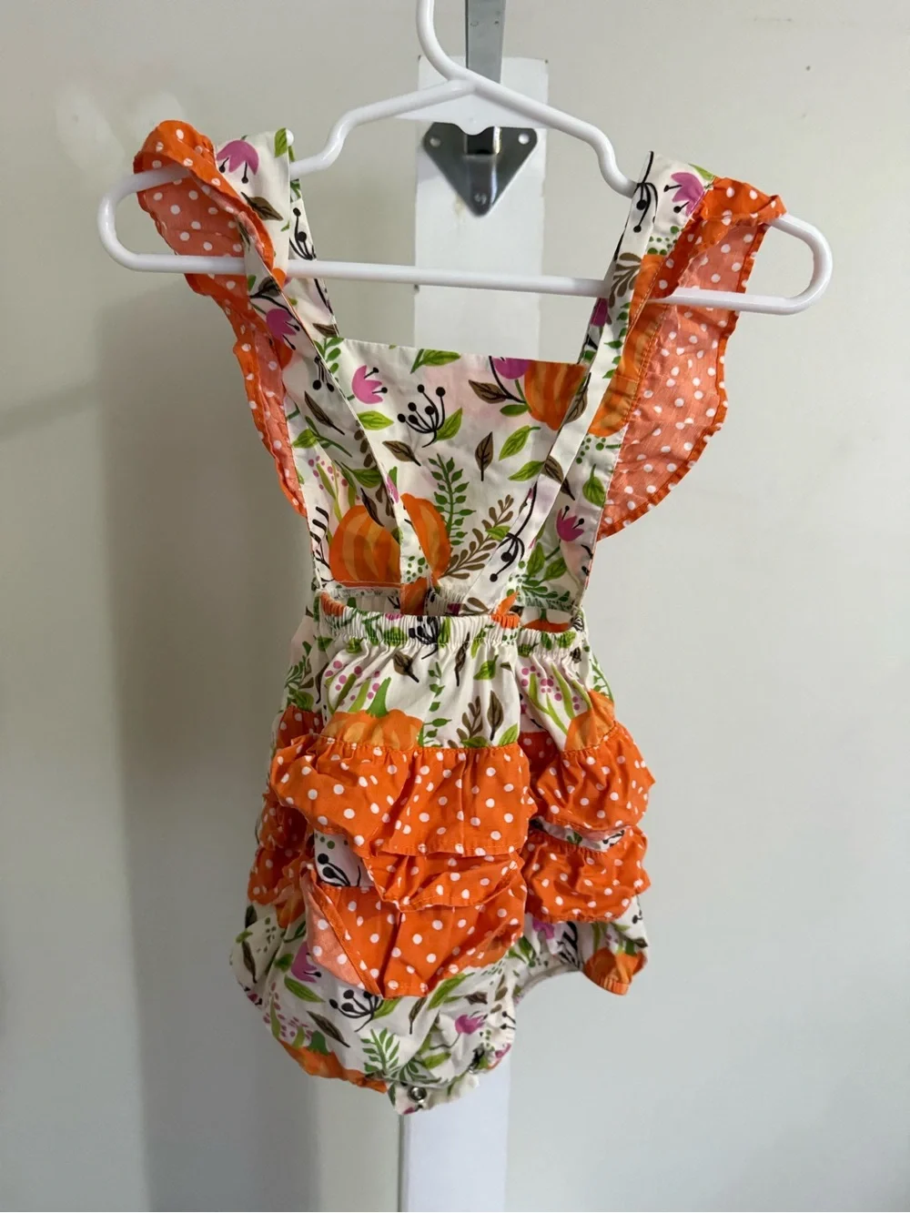 Boutique Pumpkin Ruffle Butt Bubble Romper